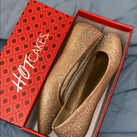 hotcakes Shoes Gold Sparkly Dressy Flats Poshmark
